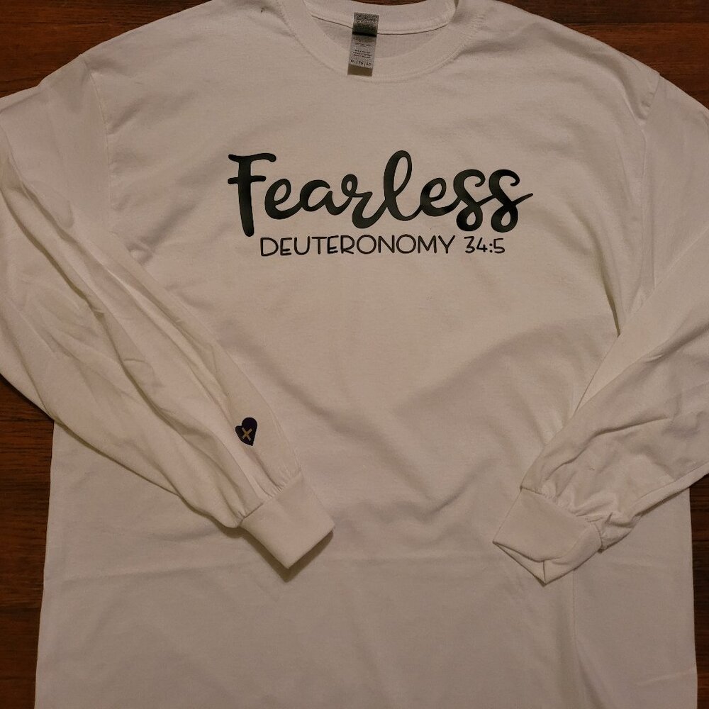 "Fearless" White Long Sleeve Tees--Unisex
